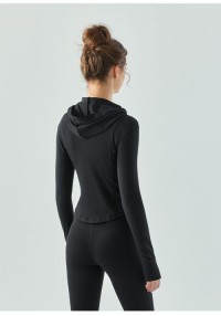 Women Long-sleeve zipper hoodie yoga running shirt